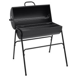 Gril &agrave; baril avec 2 grilles de cuisson Noir 80x95x90 cm Acier