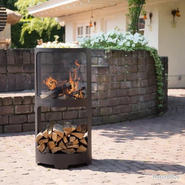 RedFire Foyer Buffalo 44 x 90 cm Acier Noir mat alsavelo