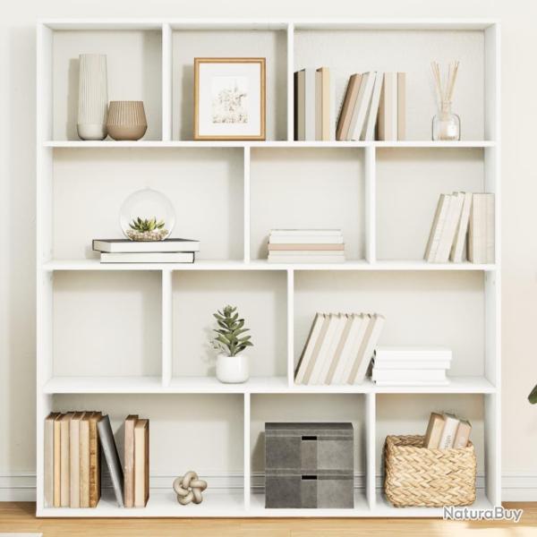Biblioth�que blanc 132x29x141,5 cm bois d'ing�nierie