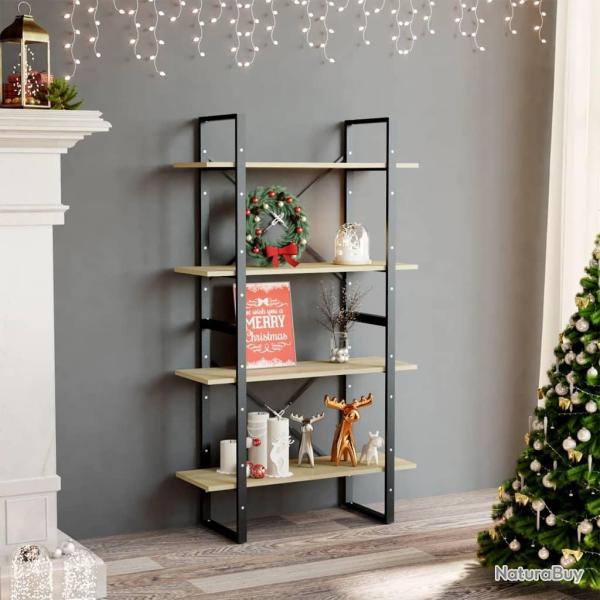 Biblioth�que � 4 niveaux ch�ne sonoma bois d'ing�nierie