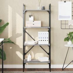 Biblioth&egrave;que &agrave; 4 niveaux sonoma gris 56x31,5x138,5 cm alsavelo