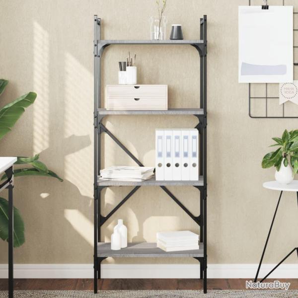 Biblioth�que � 4 niveaux sonoma gris 56x31,5x138,5 cm alsavelo