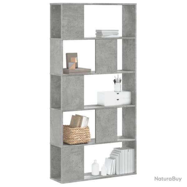 Biblioth�que 5 niveaux gris b�ton bois d'ing�nierie alsavelo