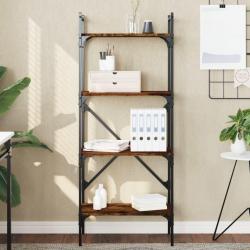 Biblioth&egrave;que &agrave; 4 niveaux ch&ecirc;ne fum&eacute; 56x31,5x138,5 cm alsavelo