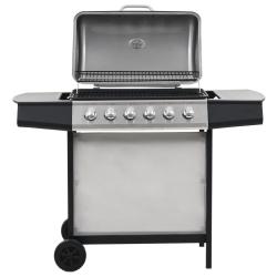Barbecue au gaz avec 6 zones de cuisson Inox Argent&eacute; alsavelo