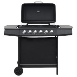 Barbecue au gaz avec 6 zones de cuisson Acier Noir alsavelo