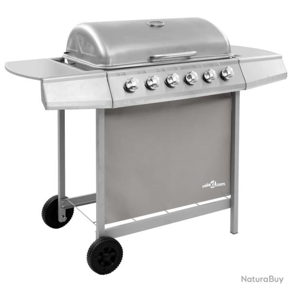 Barbecue gril � gaz avec 6 br�leurs Argent�