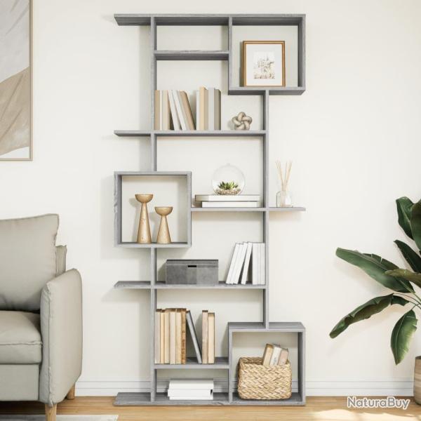 Biblioth�que sonoma gris 92x29x188 cm bois d'ing�nierie alsavelo