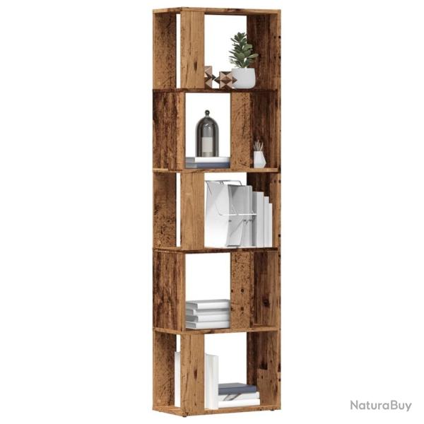 Biblioth�que vieux bois 45x24x159 cm bois d'ing�nierie alsavelo
