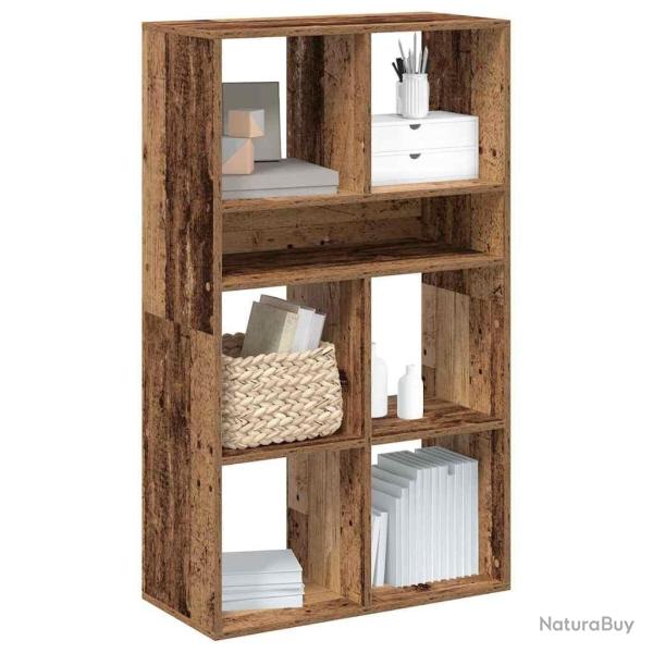 Biblioth�que vieux bois 66x31x112 cm bois d'ing�nierie alsavelo