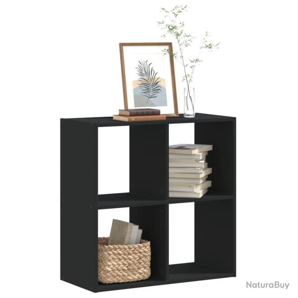 Biblioth�que noir 68,5x32x68,5 cm bois d'ing�nierie alsavelo