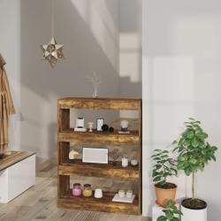 Biblioth&egrave;que/S&eacute;parateur de pi&egrave;ce ch&ecirc;ne fum&eacute; bois d'ing&eacute;nierie alsavelo