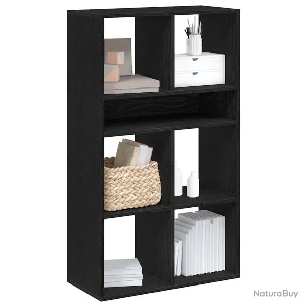 Biblioth�que noir 66x31x112 cm bois d'ing�nierie alsavelo