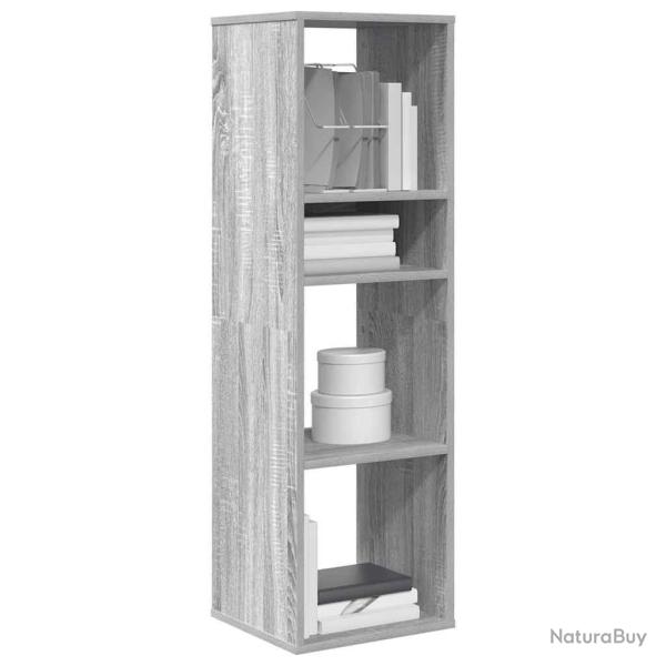 Biblioth�que sonoma gris 34x31x112 cm bois d'ing�nierie alsavelo