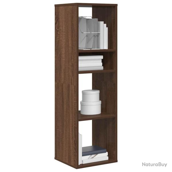 Biblioth�que ch�ne marron 34x31x112 cm bois d'ing�nierie alsavelo