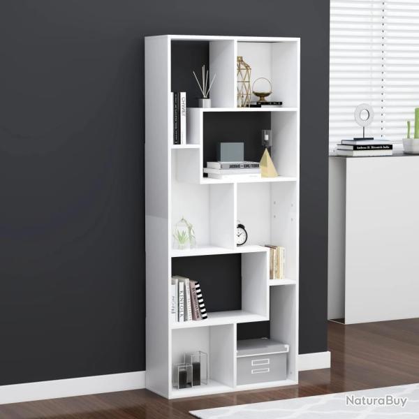 Biblioth�que Blanc 67x24x161 cm Bois d'ing�nierie alsavelo