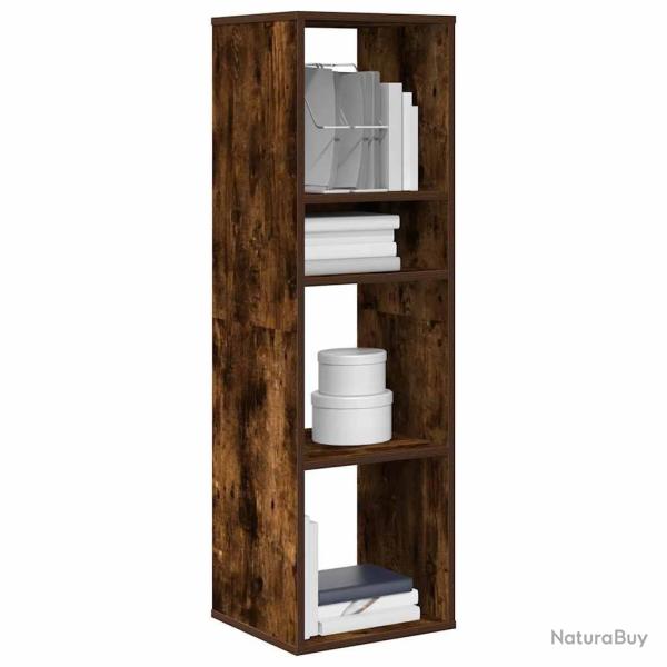 Biblioth�que ch�ne fum� 34x31x112 cm bois d'ing�nierie