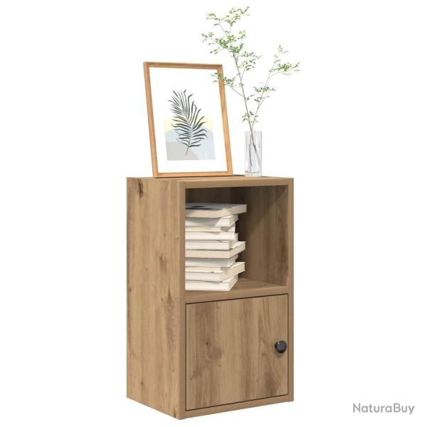 Biblioth�que ch�ne artisanal 31x24x52 cm bois d'ing�nierie alsavelo