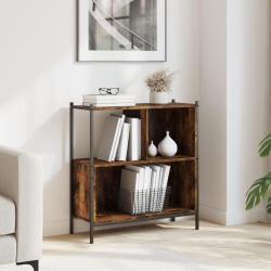 Biblioth&egrave;que ch&ecirc;ne fum&eacute; 72x28x77,5 cm bois d'ing&eacute;nierie alsavelo