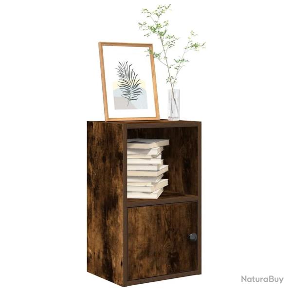 Biblioth�que ch�ne fum� 31x24x52 cm bois d'ing�nierie