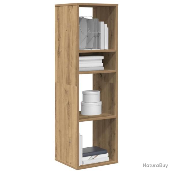 Biblioth�que ch�ne artisanal 34x31x112 cm bois d'ing�nierie