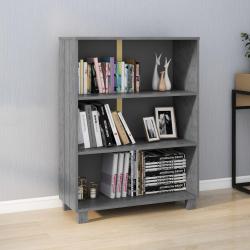 Biblioth&egrave;que HAMAR Gris fonc&eacute; 85x35x112 cm Bois de pin massif alsavelo