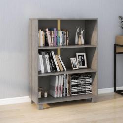 Biblioth&egrave;que HAMAR Gris clair 85x35x112 cm Bois de pin massif alsavelo