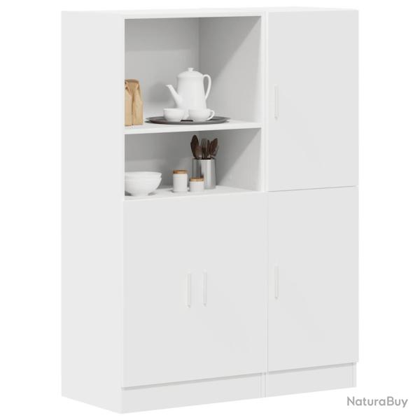 Ensemble d'armoires de cuisine 2 pcs blanc bois d'ing�nierie