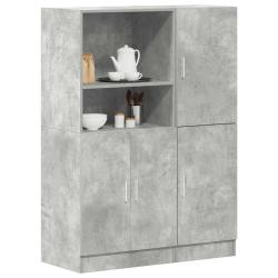 Ensemble d'armoires de cuisine 2 pcs gris b&eacute;ton bois ing&eacute;nierie alsavelo