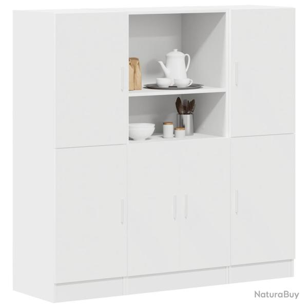 Ensemble d'armoires de cuisine 3 pcs blanc bois d'ing�nierie alsavelo