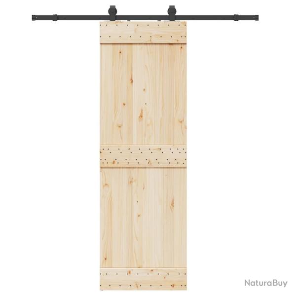 Kit de quincaillerie de porte coulissante 183 cm Acier Noir