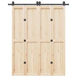 Kit de quincaillerie de porte coulissante 183 cm Acier Noir