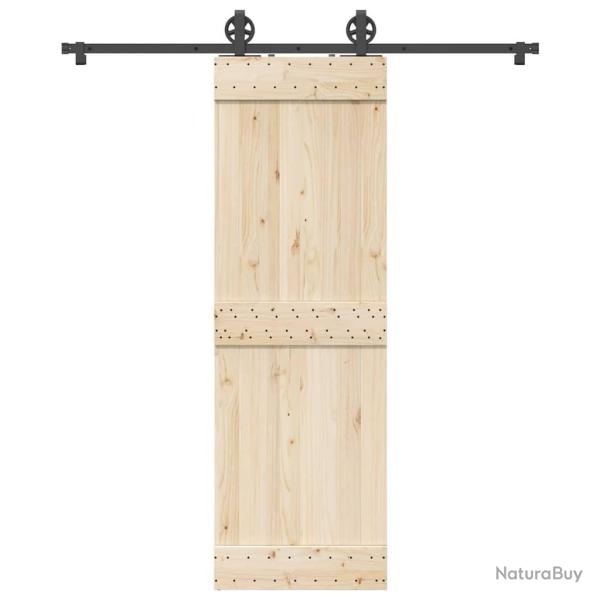 Kit de quincaillerie de porte coulissante 183 cm Acier Noir