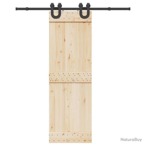 Kit de quincaillerie de porte coulissante 183 cm Acier Noir