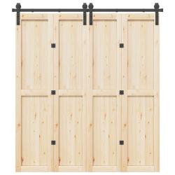 Kit de quincaillerie de porte coulissante 200 cm Acier Noir