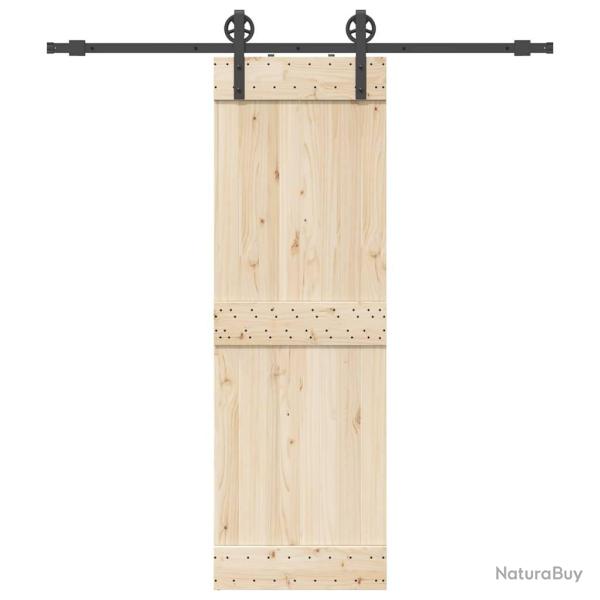 Kit de quincaillerie de porte coulissante 200 cm Acier Noir