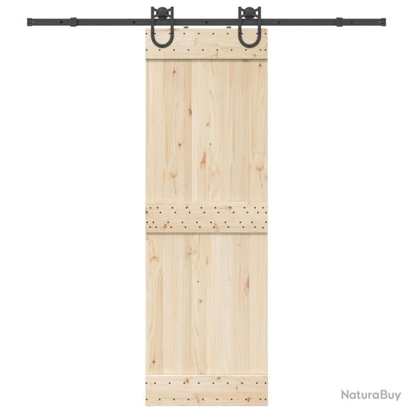 Kit de quincaillerie de porte coulissante 200 cm Acier Noir