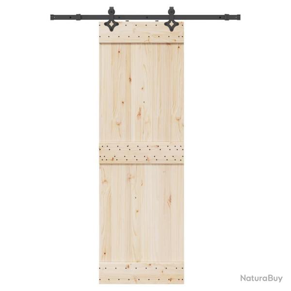 Kit de quincaillerie de porte coulissante 152,5 cm acier noir