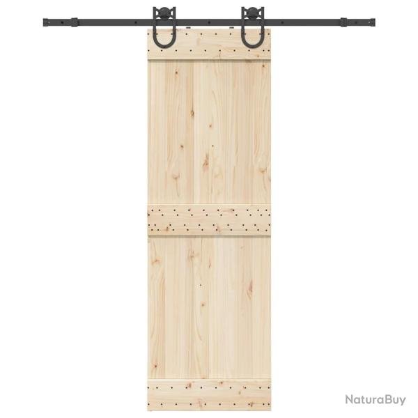 Kit de quincaillerie de porte coulissante 183 cm Acier Noir