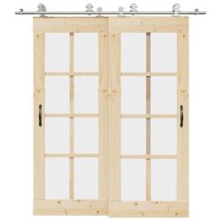 Kit fixation porte coulissante 200 cm Acier inoxydable Argent&eacute;