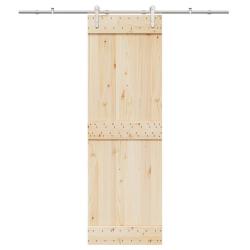 Kit fixation porte coulissante 200 cm Acier inoxydable Argent&eacute;