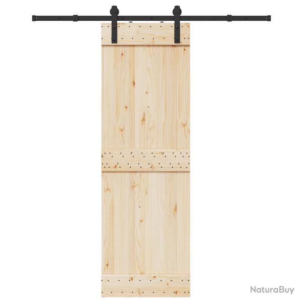 Kit de quincaillerie de porte coulissante 183 cm Acier Noir