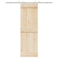 Kit fixation porte coulissante 200 cm Acier inoxydable Argent&eacute;