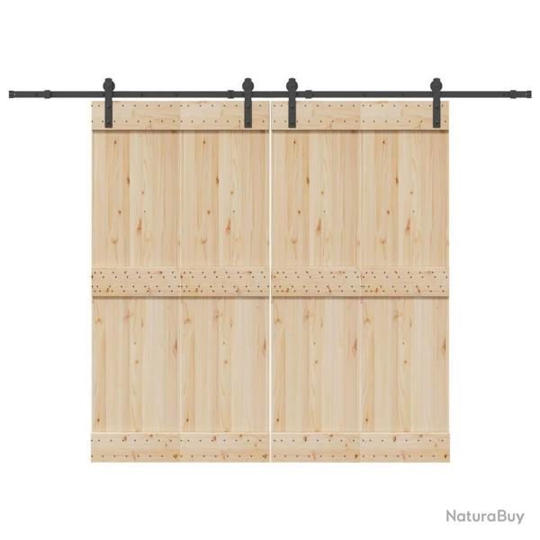 Kit de quincaillerie de porte coulissante 427 cm acier noir