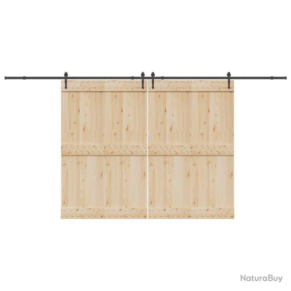 Kit de quincaillerie de porte coulissante 427 cm acier noir