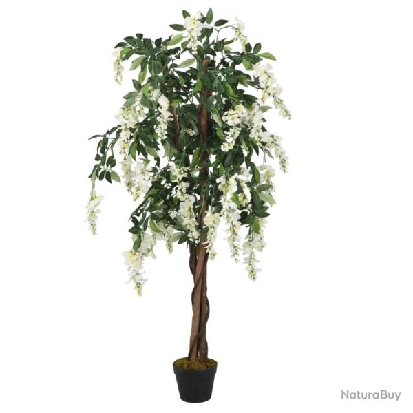Glycine artificielle 1470 feuilles 200 cm vert et blanc