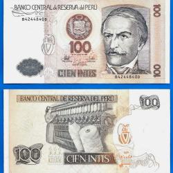 Perou 100 Intis 1987 Neuf Castilla Amerique du Sud Billet