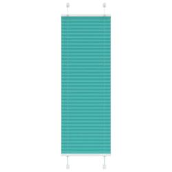 Store pliss&eacute; vert p&eacute;trole 45x150 cm largeur du tissu 44,4 cm alsavelo
