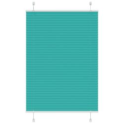 Store pliss&eacute; vert p&eacute;trole 85x150 cm largeur du tissu 84,4 cm alsavelo