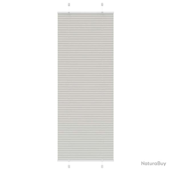 Store pliss� gris clair 75x200 cm largeur du tissu 74,4 cm alsavelo